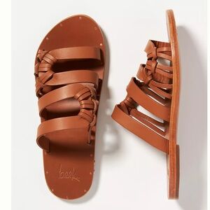 BEEK BLACKBIRD SLIDE SANDAL SLIDE SHOES
LEATHER TAN size 6 new